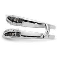 Load image into Gallery viewer, 14K White Gold 3/4 carat Black and White Diamond Complete Ring Guard
