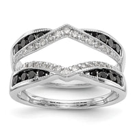 Load image into Gallery viewer, 14K White Gold 3/4 carat Black and White Diamond Complete Ring Guard
