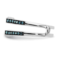 Load image into Gallery viewer, 14K White Gold 1/4 carat Blue and White Diamond with Black Rhodium Complete Ring Guard
