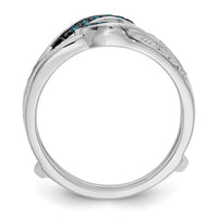 Load image into Gallery viewer, 14K White Gold 1/5 carat Blue and White Diamond with Black Rhodium Complete Ring Guard
