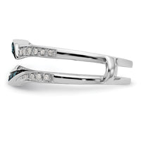 Load image into Gallery viewer, 14K White Gold 1/5 carat Blue and White Diamond with Black Rhodium Complete Ring Guard
