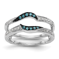 Load image into Gallery viewer, 14K White Gold 1/5 carat Blue and White Diamond with Black Rhodium Complete Ring Guard
