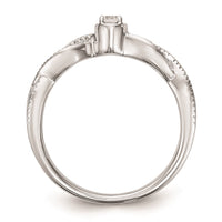 Load image into Gallery viewer, First Promise 14k White Gold Criss-Cross 1/10  carat Round Diamond Complete Promise/Engagement Ring
