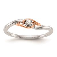 Load image into Gallery viewer, First Promise 14k White and Rose Gold 1/20 carat Round Diamond Complete Promise/Engagement Ring
