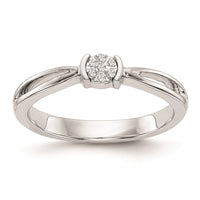 Load image into Gallery viewer, First Promise 14k White Gold Cluster .03 carat Round Diamond Complete Promise/Engagement Ring

