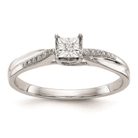 Load image into Gallery viewer, First Promise 14k White Gold Square Illusion 1/20 carat Round Diamond Complete Promise/Engagement Ring

