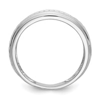 Load image into Gallery viewer, 14K White Gold AA Quality 1/8 carat Diamond Trio Men&#39;s Wedding Band
