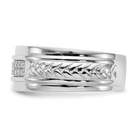 Load image into Gallery viewer, 10K White Gold 1/8 carat Diamond Trio Men&#39;s Complete Wedding Band
