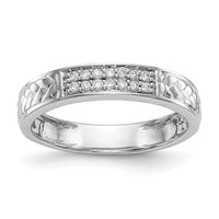 Load image into Gallery viewer, 14K White Gold AA Quality 1/10 carat Diamond Trio Ladies Wedding Band
