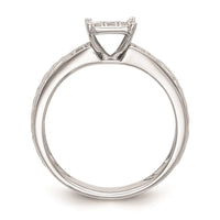 Load image into Gallery viewer, 10K White Gold Square Cluster 1/6 carat Diamond Trio Complete Engagement Ring
