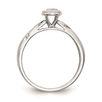 Load image into Gallery viewer, 10K White Gold Halo Cluster 1/6 carat Diamond Trio Complete Engagement Ring
