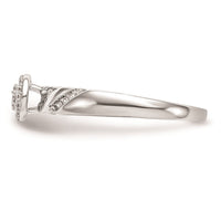 Load image into Gallery viewer, 10K White Gold Halo Cluster 1/6 carat Diamond Trio Complete Engagement Ring
