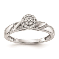 Load image into Gallery viewer, 10K White Gold Halo Cluster 1/6 carat Diamond Trio Complete Engagement Ring
