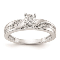 Load image into Gallery viewer, 14K White Gold AA Quality 1/8 carat Diamond Trio Complete Engagement Ring
