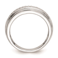 Load image into Gallery viewer, 14K White Gold AA Quality 1/10 carat Diamond Trio Complete Men&#39;s Wedding Band
