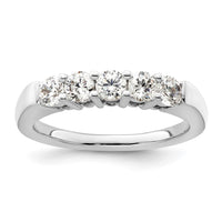 Load image into Gallery viewer, 14K White Gold 5-Stone Shared Prong 3/4 carat Round Complete Diamond Band
