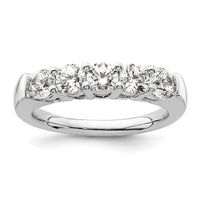 Load image into Gallery viewer, 14K White Gold 5-Stone Shared Prong 1.25 carat Round Complete Diamond Band
