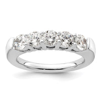 Load image into Gallery viewer, 14K White Gold 5-Stone Shared Prong 1.5 carat Round Complete Diamond Band
