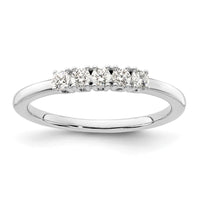 Load image into Gallery viewer, 14K White Gold 5-Stone Shared Prong 1/4 carat Round Complete Diamond Band
