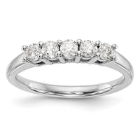 Load image into Gallery viewer, 14K White Gold 5-Stone Shared Prong 1 carat Round Complete Diamond Band

