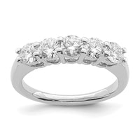Load image into Gallery viewer, 14K White Gold 5-Stone Shared Prong 1.25 carat Round Complete Diamond Band
