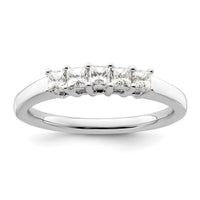 Load image into Gallery viewer, 14K White Gold 5-Stone Shared Prong 1/2 carat Princess Complete Diamond Band
