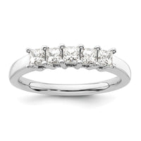 Load image into Gallery viewer, 14K White Gold 5-Stone Shared Prong 3/4 carat Princess Complete Diamond Band
