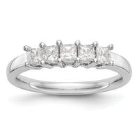 Load image into Gallery viewer, 14K White Gold 5-Stone Shared Prong 7/8 carat Princess Complete Diamond Band
