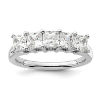 Load image into Gallery viewer, 14K White Gold 5-Stone Shared Prong 1.5 carat Princess Complete Diamond Band
