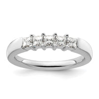 Load image into Gallery viewer, 14K White Gold 5-Stone Shared Prong 3/4 carat Princess Complete Diamond Band
