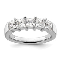 Load image into Gallery viewer, 14K White Gold 5-Stone Shared Prong 1.5 carat Princess Complete Diamond Band
