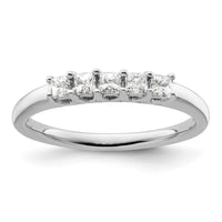 Load image into Gallery viewer, 14K White Gold 5-Stone Shared Prong 1/3 carat Princess Complete Diamond Band
