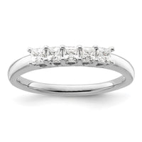 Load image into Gallery viewer, 14K White Gold 5-Stone Shared Prong 1/2 carat Princess Complete Diamond Band
