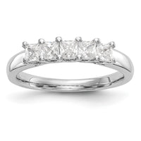 Load image into Gallery viewer, 14K White Gold 5-Stone Shared Prong 7/8 carat Princess Complete Diamond Band
