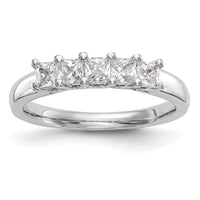 Load image into Gallery viewer, 14K White Gold 5-Stone Shared Prong 7/8 carat Princess Complete Diamond Band
