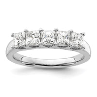 Load image into Gallery viewer, 14K White Gold 5-Stone Shared Prong 1.18 carat Princess Complete Diamond Band
