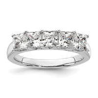 Load image into Gallery viewer, 14K White Gold 5-Stone Shared Prong 1.5 carat Princess Complete Diamond Band
