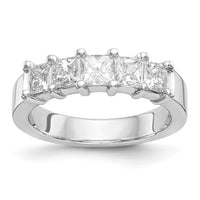 Load image into Gallery viewer, 14K White Gold 5-Stone Shared Prong 1.25 carat Princess Complete Diamond Band
