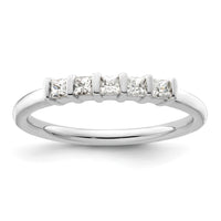Load image into Gallery viewer, 14K White Gold 5-Stone Half-Bezel 1/4 carat Princess Complete Diamond Band
