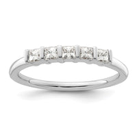 Load image into Gallery viewer, 14K White Gold 5-Stone Half-Bezel 1/3 carat Princess Complete Diamond Band
