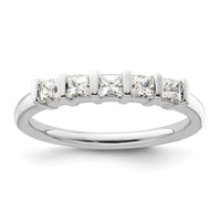 Load image into Gallery viewer, 14K White Gold 5-Stone Half-Bezel 1/2 carat Princess Complete Diamond Band
