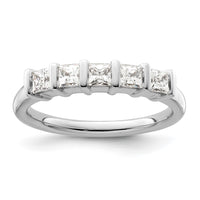 Load image into Gallery viewer, 14K White Gold 5-Stone Half-Bezel 3/4 carat Princess Complete Diamond Band
