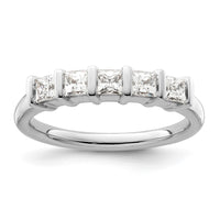 Load image into Gallery viewer, 14K White Gold 5-Stone Half-Bezel 3/4 carat Princess Complete Diamond Band
