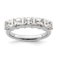 Load image into Gallery viewer, 14K White Gold 5-Stone Half-Bezel 1.5 carat Princess Complete Diamond Band
