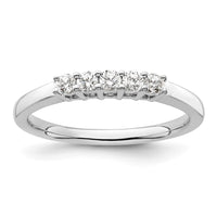 Load image into Gallery viewer, 14K White Gold 5-Stone Prong-Set 1/4 carat Round Complete Diamond Band
