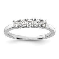 Load image into Gallery viewer, 14K White Gold 5-Stone Prong-Set 1/2 carat Round Complete Diamond Band
