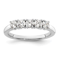 Load image into Gallery viewer, 14K White Gold 5-Stone Prong-Set 3/4 carat Round Complete Diamond Band
