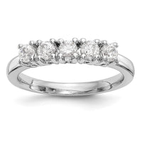 Load image into Gallery viewer, 14K White Gold 5-Stone Prong-Set 1 carat Round Complete Diamond Band
