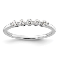 Load image into Gallery viewer, 14K White Gold 5-Stone Shared Prong 1/4 carat Round Complete Diamond Band
