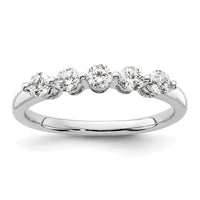 Load image into Gallery viewer, 14K White Gold 5-Stone Shared Prong 1/2 carat Round Complete Diamond Band
